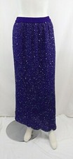 Beaded Embroidered Silk Long Skirt Size S PD154