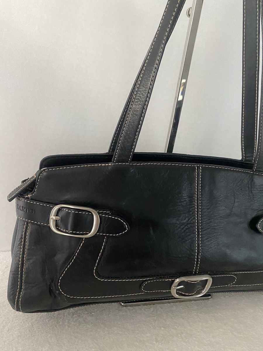 Franco Sarto Black Leather Shoulder Bag Satchel Classic Franco Sarto Black Leather Shoulder Bag Satchel Classic