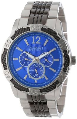 NEW August Steiner AS8058BU Mens Quartz Multi-Function Sport Bracelet Blue Watch