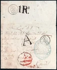 Lugo - Prephilately - Flared - PE 1R - Coruña pleated front + brand