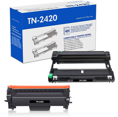 1+1 Toner Trommel Compatible with Brother TN-2420 DR-2400 MFC-L2710DW DCP-L2530D