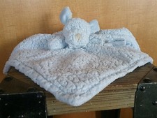 Blankets and Beyond Blue Puppy Dog Baby Berber Security Blanket Minky Lovey EUC