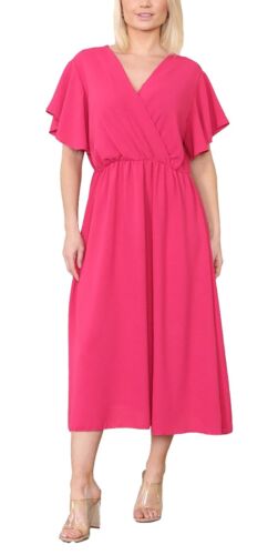 Maxi Vestido de Verano Para Mujer Manga Corta Volantes Italiano Envolvente Acampanado Fluido - Imagen 8 de 25