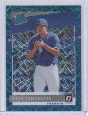 2020 Panini Donruss Optic Teal Velocity Prizm 25/35 Shun Yamaguchi #95 Rookie RC