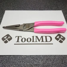 Snap-on Tools USA NEW PINK 9" Talon Grip Long Nose Slip Joint Pliers LN47ACF