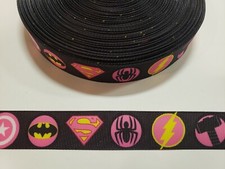 5 Yards 7/8" superheros Grosgrain Ribbon Hair Bow Supplies.