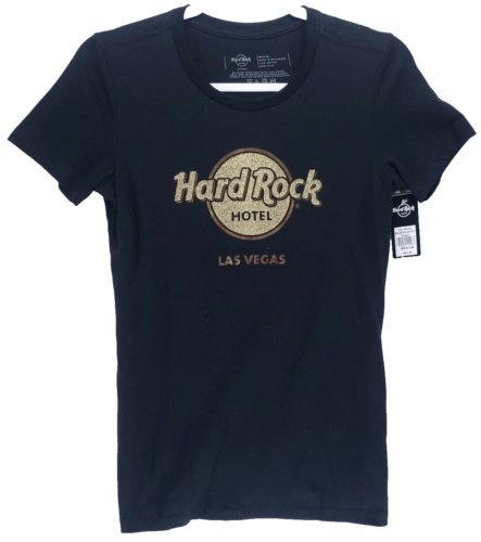 Hard Rock Hotel Las Vegas T-Shirt Women's M Short Sleeve Graphic Crew Neck Black