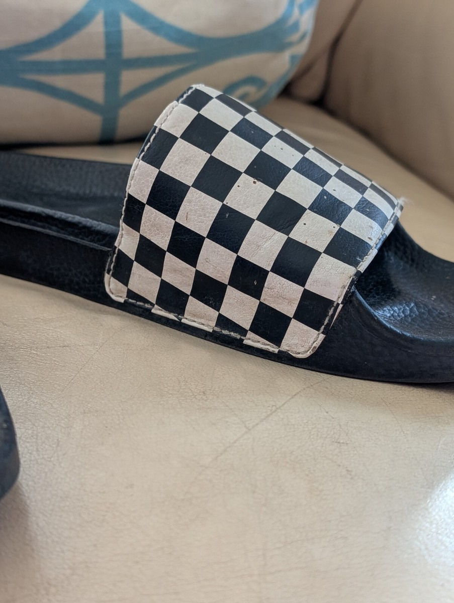 Men's Checkerboard Vans size 8 Slip On slides sandles View 6