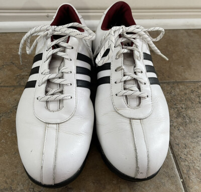 ADIDAS Z-Traxion White Black /Red Leather Golf Shoes Size ADIDAS Z-Traxion White Black /Red Leather Golf Shoes Size