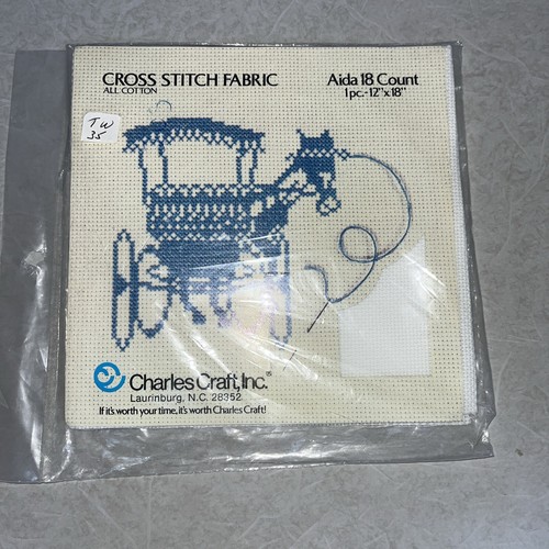 Charles Craft Cross Stitch Fabric 12”x18” Super Linen 27 Ct Aida 18 Lot of 2 - Picture 4 of 5