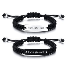 I Love You More/I Love You Most Couple Matching Bracelet Adjustable XMAS gifts