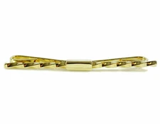 Mens Collar Bar Holder Clip Straight Swirl Design 2" Goldtone