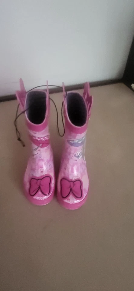 Disney Junior Minnie Mouse Botas de Lluvia Niño Pequeño 5/6 Pato Margarita Rosa NUEVO Foto 2 de 3