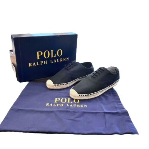 Polo Ralph Lauren NAVY Women's Canvas Espadrille 7B NIB Dustbag Preppy Vacation