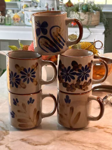 5 Pc Otagiri-Style Mugs - Floral: LOVELY!