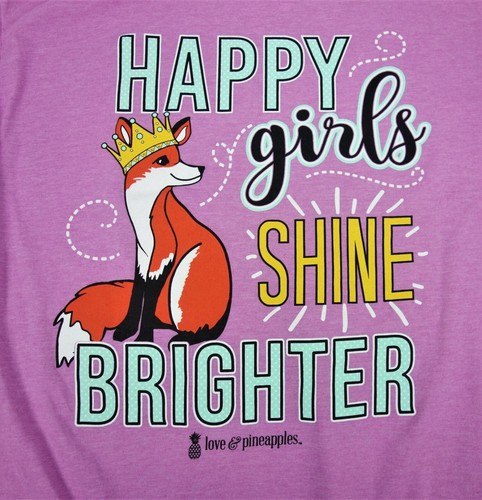 Camiseta Grande Love Pineapple Happy Girls Brighter Reina Princesa Zorro - Imagen 2 de 4