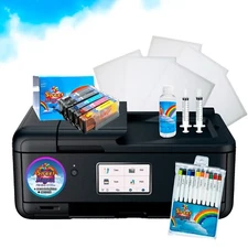 NEW CAKE TOPPER EDIBLE PRINTER BUNDLE, 5 PACK INK & EDIBLE PAPER 50,CLEANER,MARK