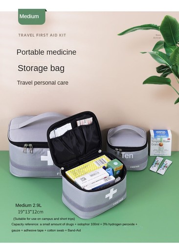 First Aid Bag Emergency Medical Trauma Box Travel Home Medicine Storage Bag - Picture 4 of 23