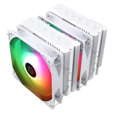 CPU Luftkühler Weiß 120mm ARGB Heatpipes PWM Lüfter AM4 Intel