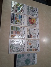 Basicgrey Rub-ons Lot Of 9. New Old Stock. Scrapbook Embellishments