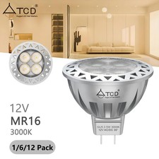 Atcd Mr16 Led Light Bulbs 12v Gu5.3 Bi-pin 3000k 5w35w Equivalent Spotlight