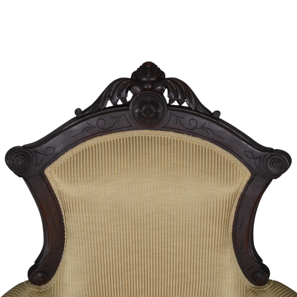 Пара викторианских резных кресел из орехового дерева, North Wind Face 1880-е No22402 - Изображение 4 из 4