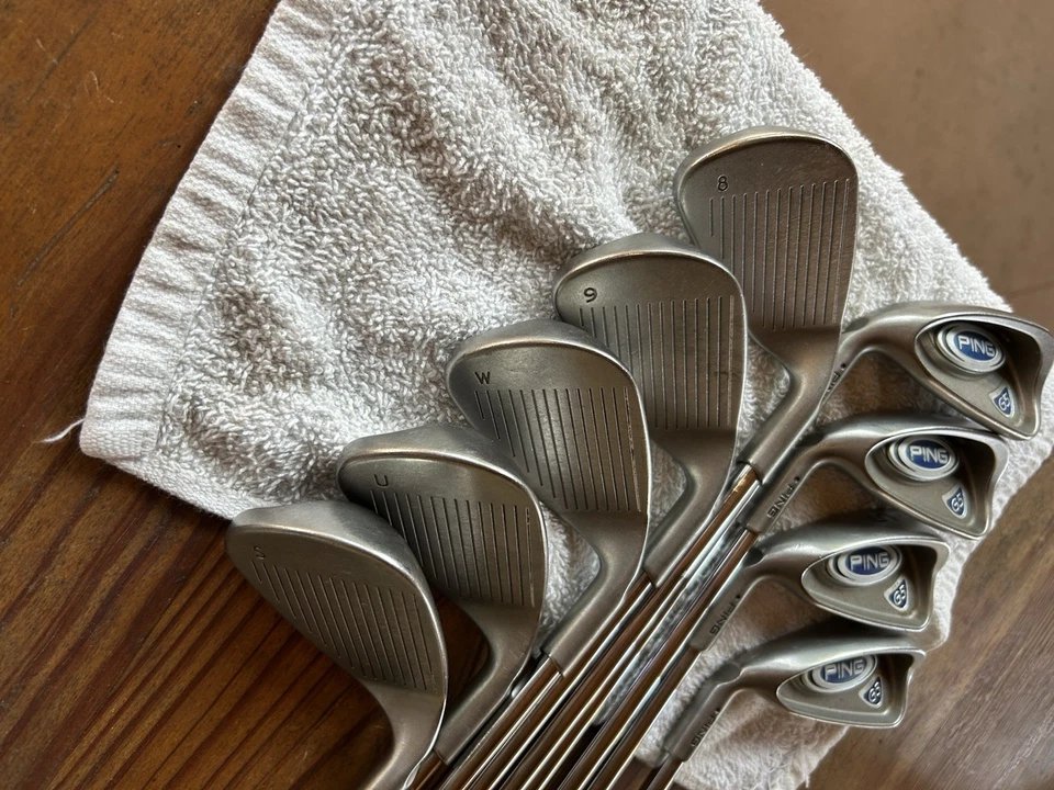 LH Ping G5 Irons, 4-P,U,S, Ping DGS Stiff Steel, New Ping 360 Grips, Black Dot - Image 3 of 4