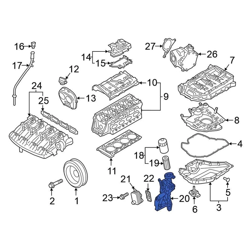 For Volkswagen GTI 2015-2016 Volkswagen 06L903143S Engine Oil Filter Adapter - Imagem 3 de 4