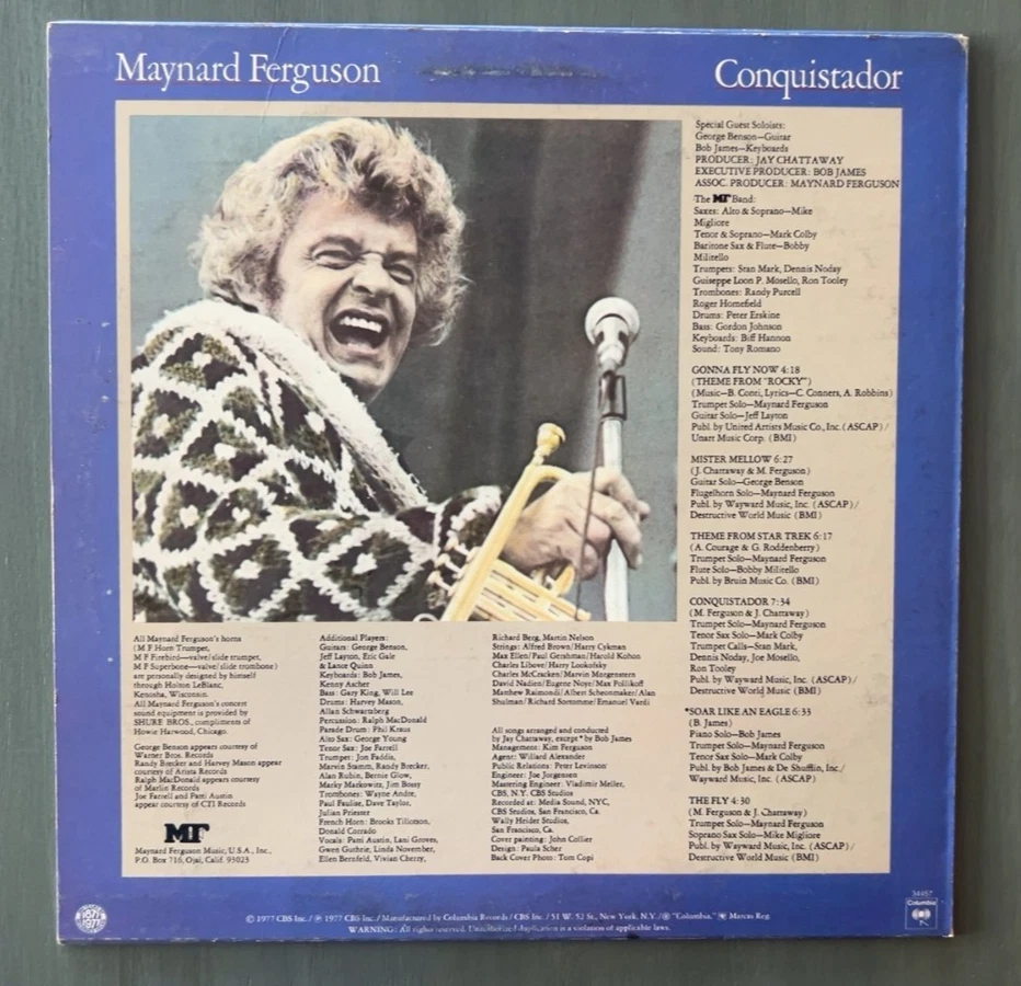 MAYNARD FERGUSON Conquistador Vinyl LP 1977 Columbia PC 34457 - Image 2 of 4