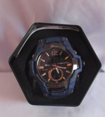 Genoa Japanese Movement Blue Multi-Function Watch with Silicon Strap (6.50-8.50)