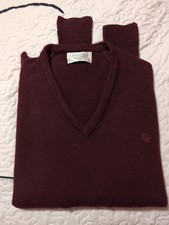 DIOR ORIGINAL VNECK SWEATER LUXURY GOODS SIZE MEDIUM MENS VINTAGE BURGUNDY 