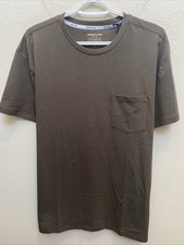 Kenneth Cole Large T-Shirt Dark Brown Short Sleeve Crew Neck The Pocket Tee 49
