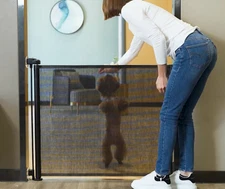 Mesh Baby Dog Gate Retractable 33" Tall x 71" Wide Safety Gate for Stairs Doors