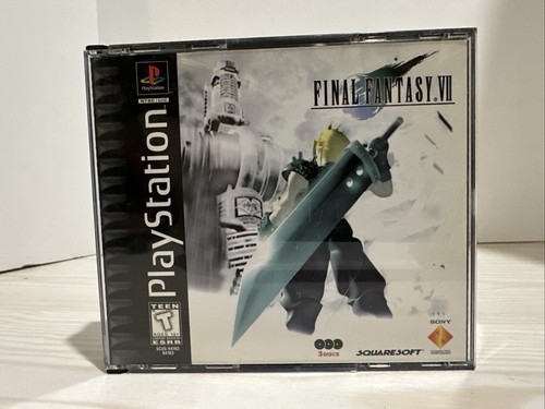 Final Fantasy VII Black Label PS1 Complete CIB 3 Discs Manual Tested PlayStation