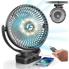 Compact 8-Inch USB Clip-On Fan with LED Light - Perfect for Office  Camping Use