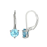 Ohrringe Aus Silber Mit Schweizer Blauem Topas