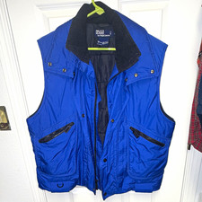 Vintage Polo Ralph Lauren HI TECH Vest Men  s L Blue Utility Puffer 90s