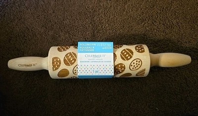 Celebrate It! Easter Eggs Design Engraved Indented Rubberwood Baking Rolling Pin