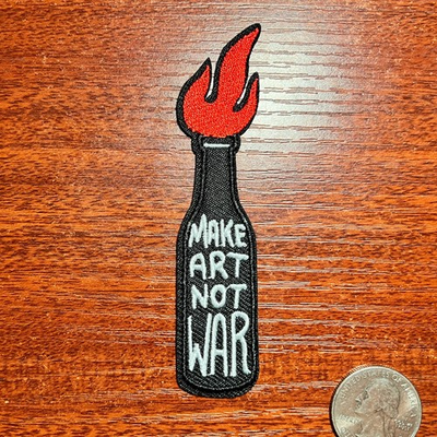 #ad Make Art Not War Patch Peace Slogan Graffiti Street Art Embroidered Iron On 4x1quot; $3.50