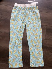 Little Sleepies Blue Yellow Banana Print Pajama Pants Adult Large Bamboo