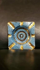 1960s Italian Midcentury Ashtray...Turquoise And Gold