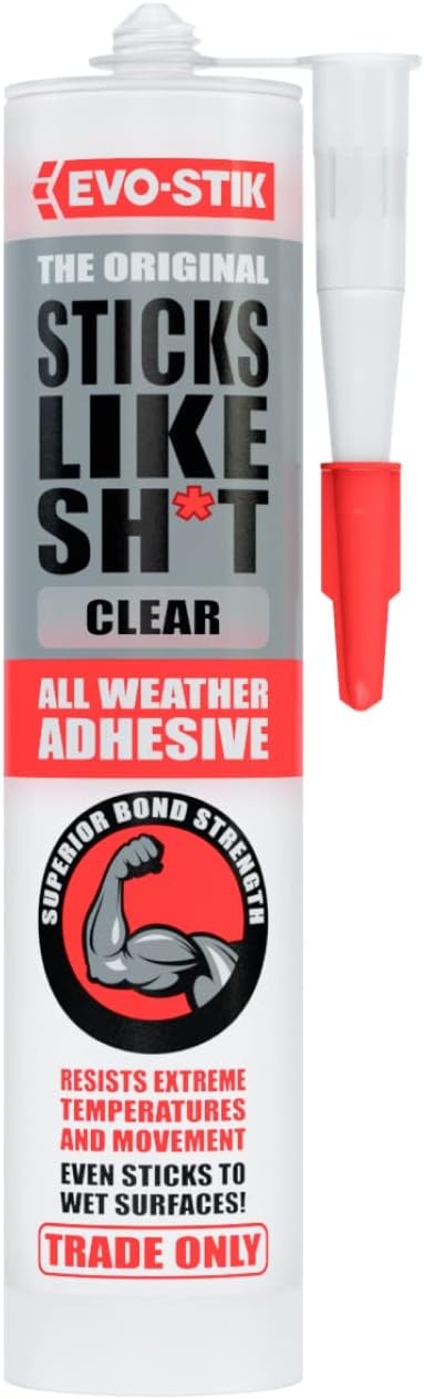 EVO-STIK Sticks Like Sh*t Adhesive Clear - 290ml - All Weather Strong Grab Glue