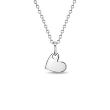 925 Sterling Silver Polished Heart Charm Pendant Necklace for Girls  Teens 16"