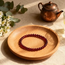 Natural Garnet Stretch Bracelet 5mm Red Crystal Gemstone Beaded Bracelet Gifts