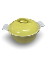 Vintage Descoware Made In Belgium Dutch Oven Bright Yellow 17-A 16 FE 6,5” X 3”
