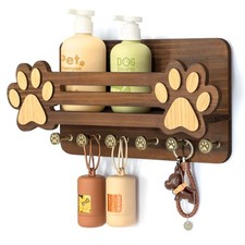 Decorative Dog Leash Holder for Wall - Dog Accessories Organizer with Floatin...