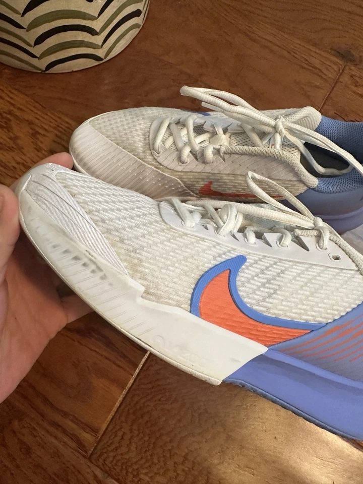 Nike Vapor Pro Mujer Blanco Azul Naranja Rayas Zapatos Atléticos Tenis Talla 9.5 Foto 2 de 4