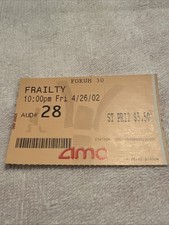 Vintage Movie Stub Frailty AMC Forum 30 Sterling Heights, MI April 2002