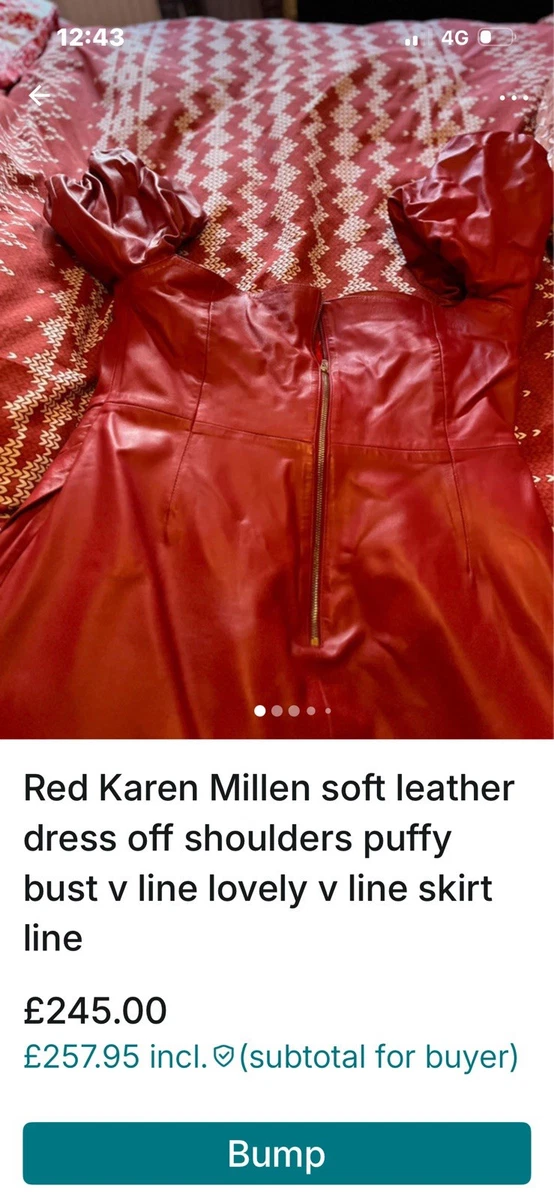 karen millen red leather dress Karen Millen Leather Collared Tailored Midi Dress in Red