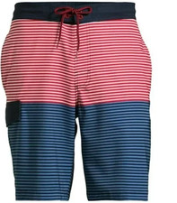 Stripped Swim Trunks Board Shorts Stretch 9 Inseam Men  s CHOOSE SIZE UPF 50 NEW